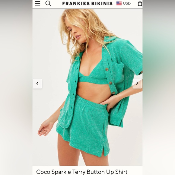 Frankie’s Bikinis coco terry bottoms and top size M set - Picture 3 of 8